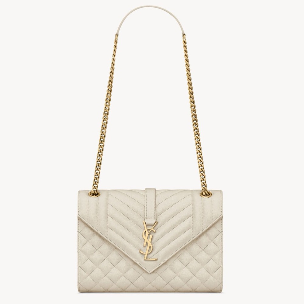Saint Laurent envelope bag in quilted grain leather